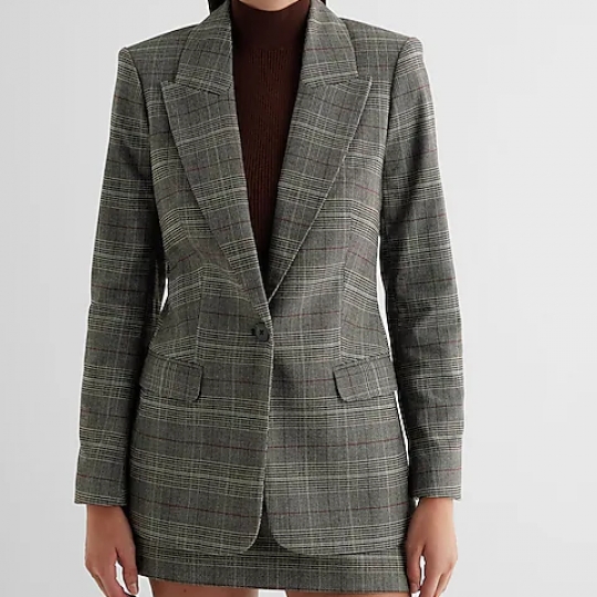 Blazer kẻ sọc một nút