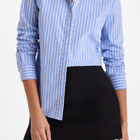 Relaxed Poplin Striped Portofino Shirt